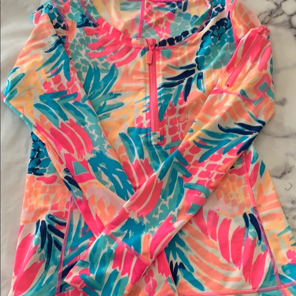 Lilly Pulitzer Sun Rashguard luxletic Pineapple